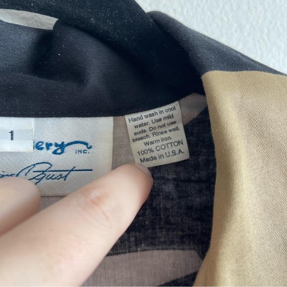 Penthouse Gallery by Catherine Ogust vintage cotton bold geometric retro shirt - Picture 13 of 15